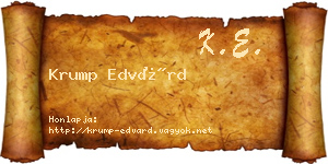 Krump Edvárd névjegykártya
